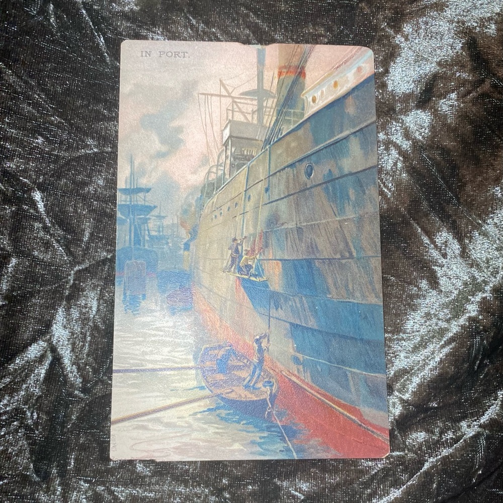 Postcard Vintage Antique “In Port” from UK Unposted